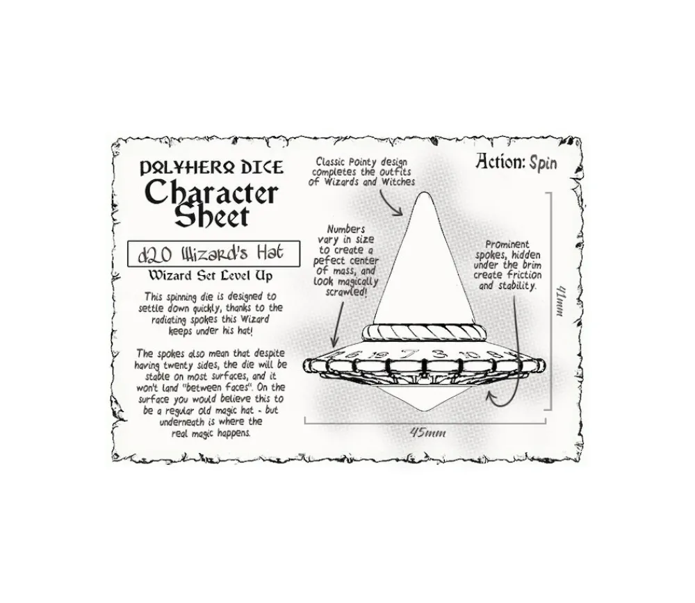 Tout Pour le Jeu 2 dés chapeau D20 et grimoire D2 violet - Polyhero wizard