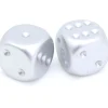 Tout Pour le Jeu 2 dés couleur aluminium platine 16 mm