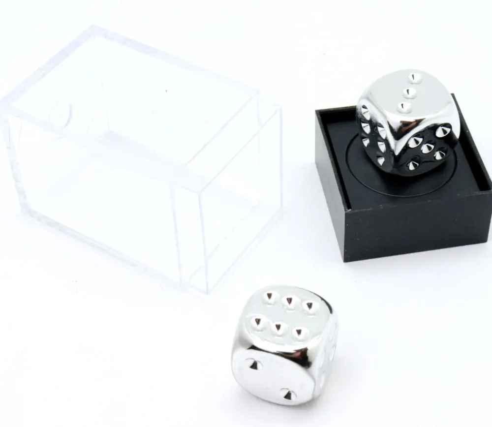 Tout Pour le Jeu 2 dés couleur argent 16 mm