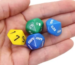Tout Pour le Jeu 4 dés décimaux 10 faces : unité, dixième, centième, millième