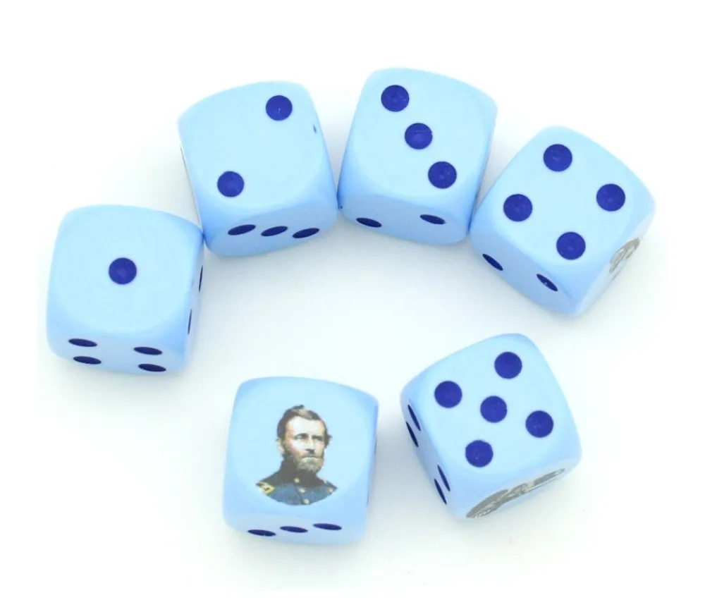 Tout Pour le Jeu 6 Dés de l'Armée fédérale USA bleu en 16 mm