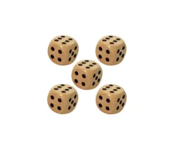Tout Pour le Jeu 5 Dés en bois 3 cm de 1 à 6 pour jeu de société yam géant