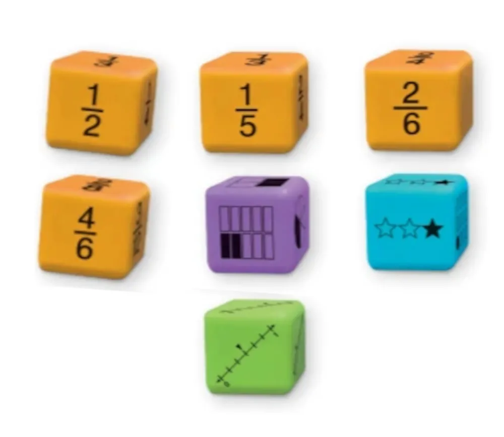Tout Pour le Jeu 16 dés géants 4.5 cm Fractions