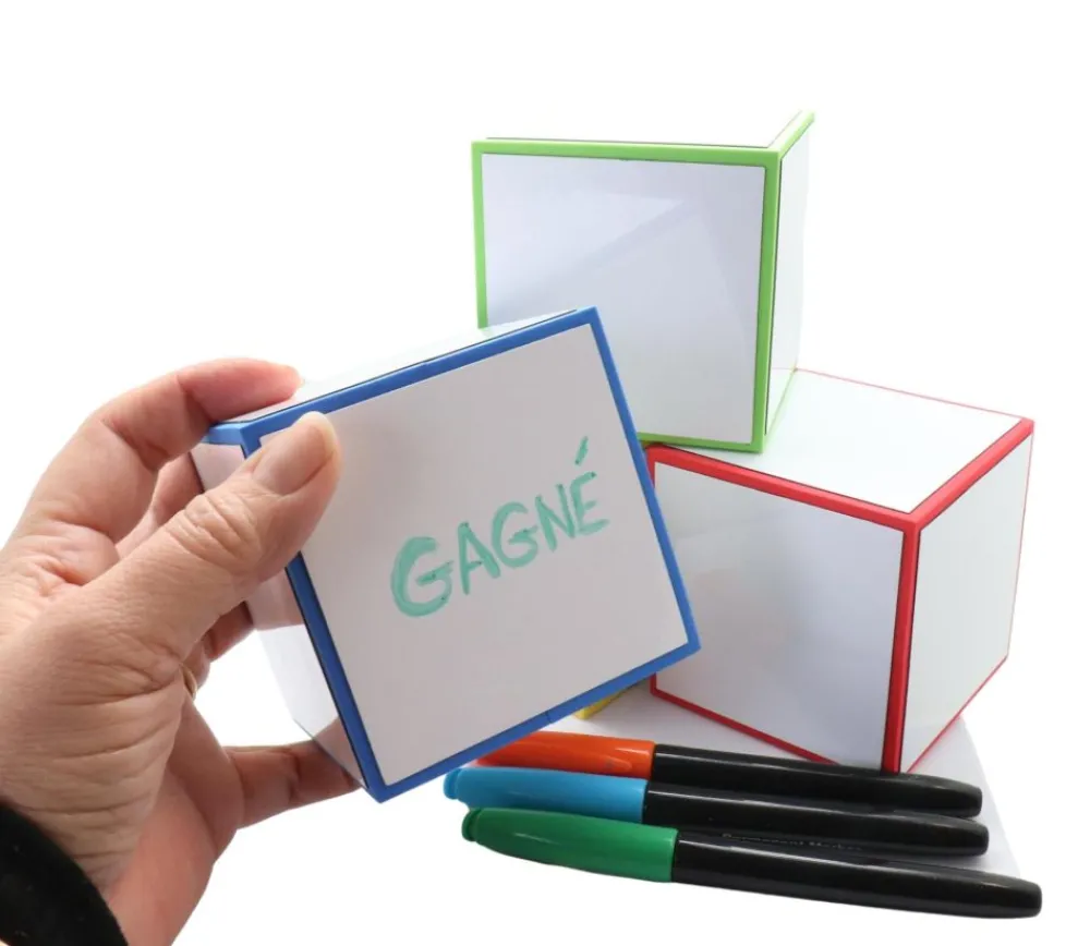 Tout Pour le Jeu 4 Dés géants effaçables 8 cm avec éponge