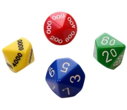 Tout Pour le Jeu 4 dés JUMBO unité, dizaine, centaine, millier 10 faces