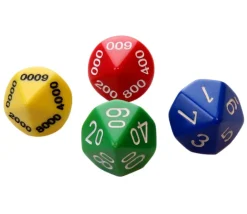 Tout Pour le Jeu 4 dés JUMBO unité, dizaine, centaine, millier 10 faces