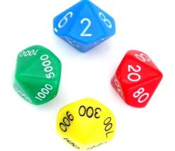 Tout Pour le Jeu 4 dés JUMBO unité, dizaine, centaine, millier 10 faces