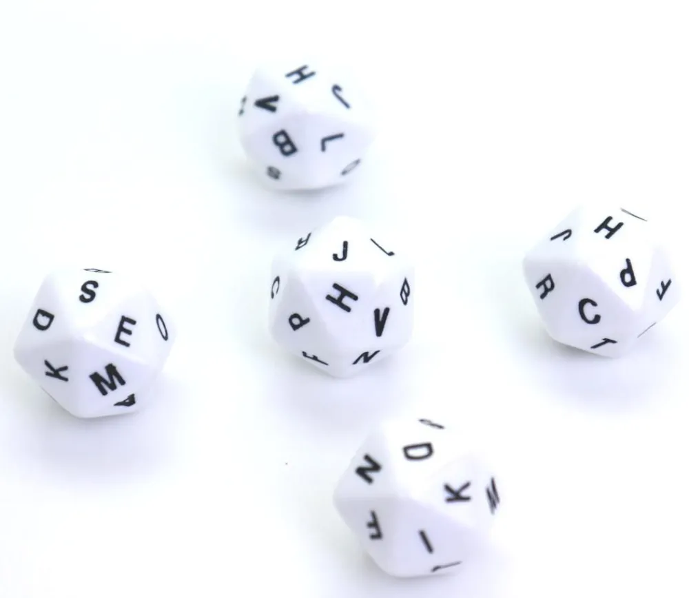 Tout Pour le Jeu 5 Dés lettres alphabet avec 20 faces