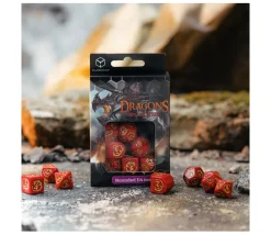 Tout Pour le Jeu 7 dés modernes multi-faces dragons rouge et or