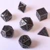 Tout Pour le Jeu 7 Dés métal argenté multi-faces (taille 14 mm)