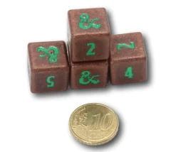 Tout Pour le Jeu 4 Dés métal Donjons & Dragons D6 chiffres verts