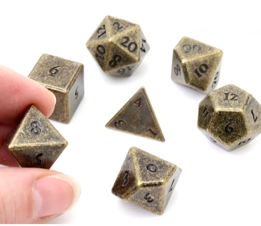 Tout Pour le Jeu 7 Dés métal multifaces BRONZE