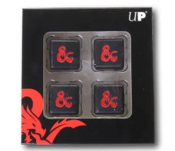 Tout Pour le Jeu 4 Dés métal noir 6 faces Donjons & Dragons