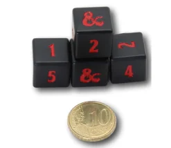 Tout Pour le Jeu 4 Dés métal noir 6 faces Donjons & Dragons