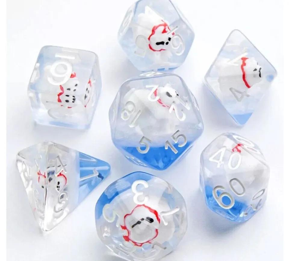 Tout Pour le Jeu 7 dés multifaces avec Ours polaire à l'intérieur
