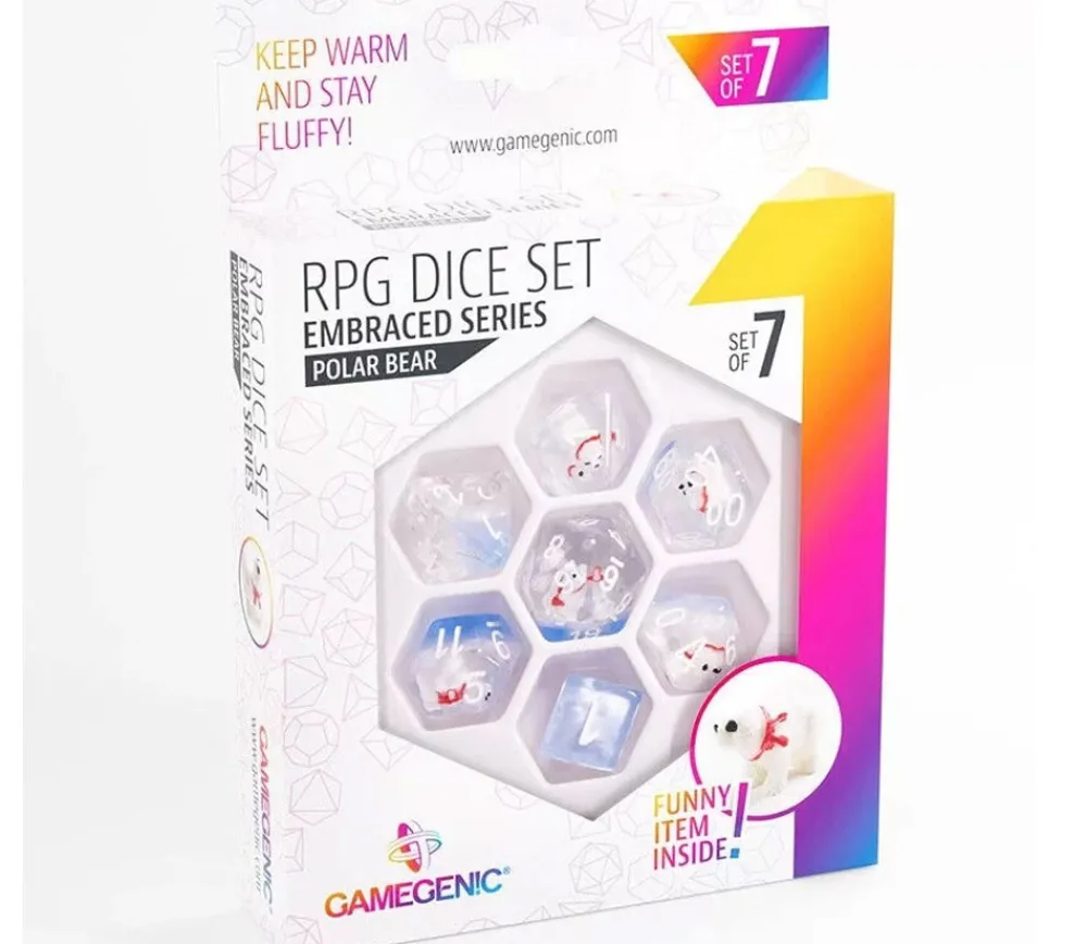 Tout Pour le Jeu 7 dés multifaces avec Ours polaire à l'intérieur