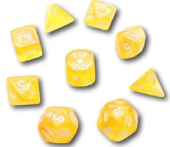 Tout Pour le Jeu 8 dés multi-faces Borealis jaune chessex Lab Dice 6