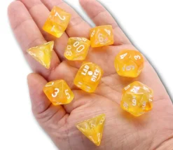 Tout Pour le Jeu 8 dés multi-faces Borealis jaune chessex Lab Dice 6
