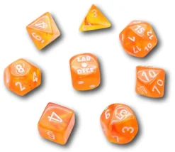 Tout Pour le Jeu 8 dés multi-faces Borealis orange sanguine chessex Lab dice 6