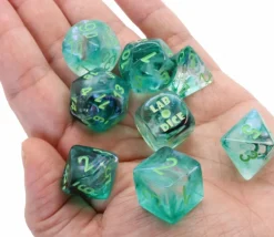 Tout Pour le Jeu 8 dés multi-faces Borealis vert clair Chessex Lab Dice 6