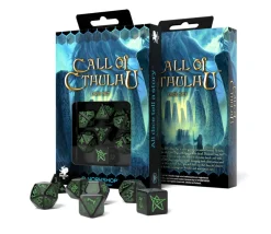 Tout Pour le Jeu 7 dés multifaces Call of Cthulhu - noir et vert COC