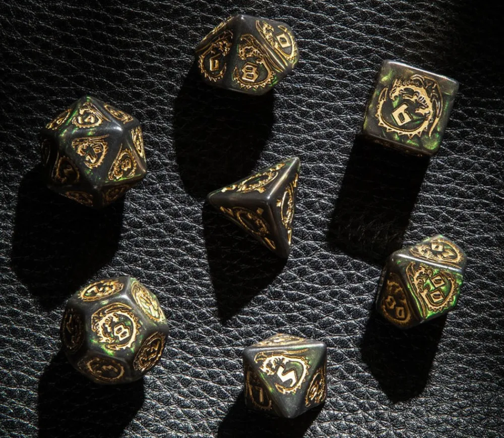 Tout Pour le Jeu 7 dés multifaces dragon Nephrite