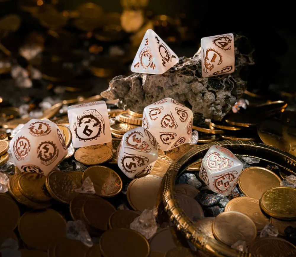 Tout Pour le Jeu 7 dés multifaces dragon Quartz