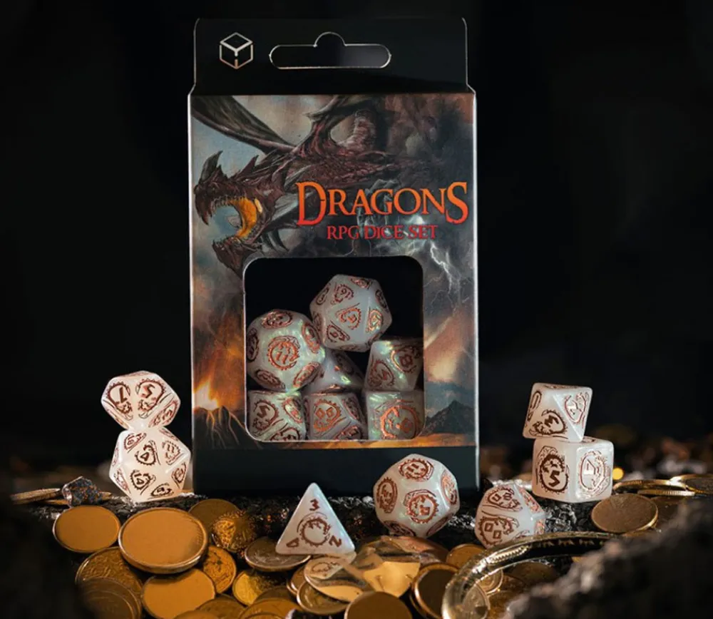 Tout Pour le Jeu 7 dés multifaces dragon Quartz
