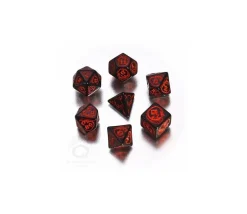 Tout Pour le Jeu 7 dés multifaces effet dragon avec gravage rouge