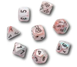 Tout Pour le Jeu 8 dés multi-faces nacrés bleu rose Lab Dice 6 chessex