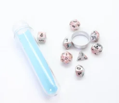 Tout Pour le Jeu 8 dés multi-faces nacrés bleu rose Lab Dice 6 chessex