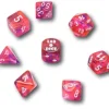 Tout Pour le Jeu 8 dés multi-faces Nebula rouge/violet LAB dice 6 chessex