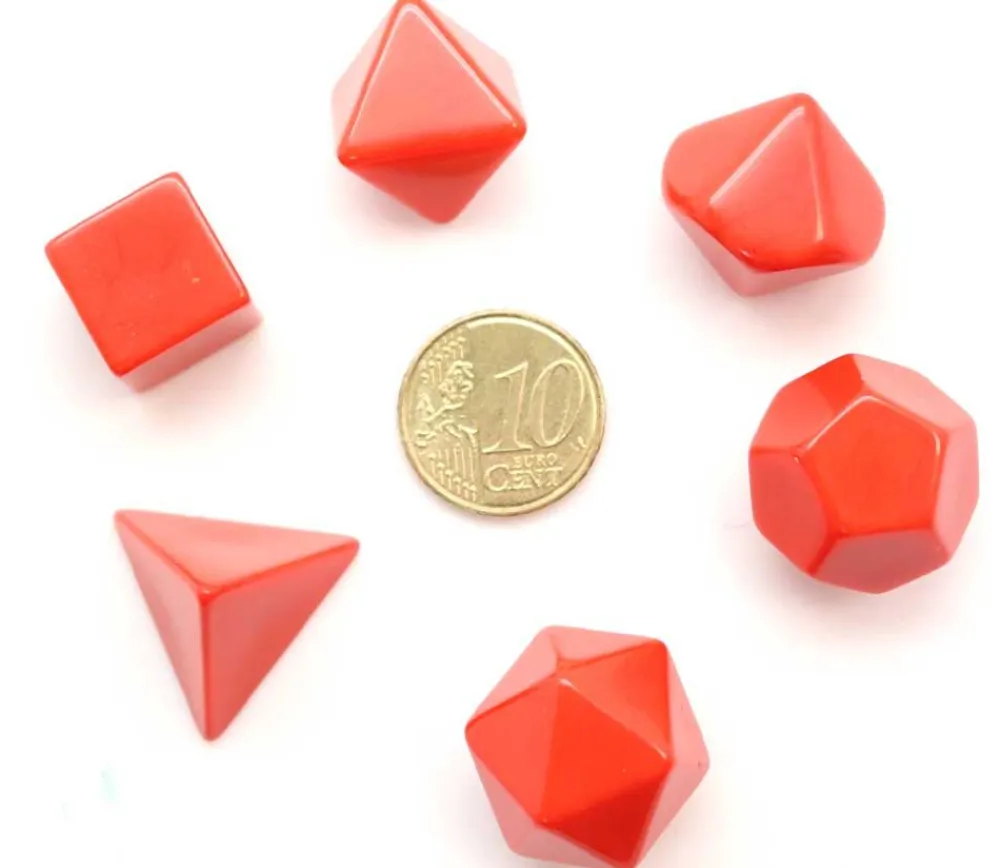 Tout Pour le Jeu 6 dés multifaces neutres rouge, noir ou beige