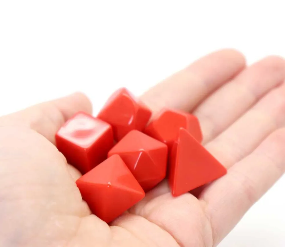 Tout Pour le Jeu 6 dés multifaces neutres rouge, noir ou beige