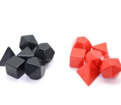 Tout Pour le Jeu 6 dés multifaces neutres rouge, noir ou beige