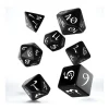 Tout Pour le Jeu 7 dés multifaces noirs gravage blanc CLASSIC ELVEN- syle elfe