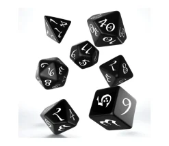 Tout Pour le Jeu 7 dés multifaces noirs gravage blanc CLASSIC ELVEN- syle elfe