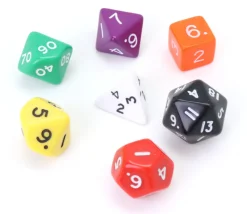 Tout Pour le Jeu 7 dés multi-faces opaques multicolores