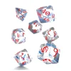 Tout Pour le Jeu 7 dés multi-faces translucides bleu/rouge RPG - QWorkshop