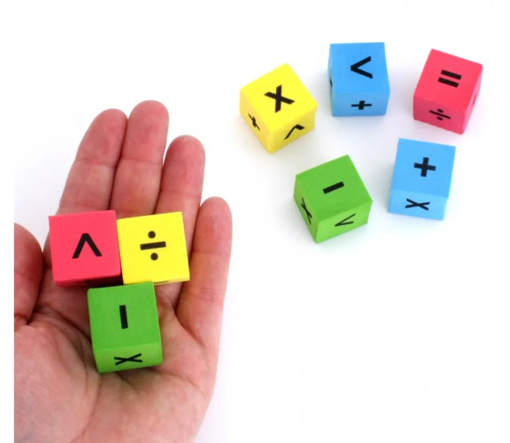 Tout Pour le Jeu 8 Dés opérations mathématiques avec signes mousse 22 mm silencieux