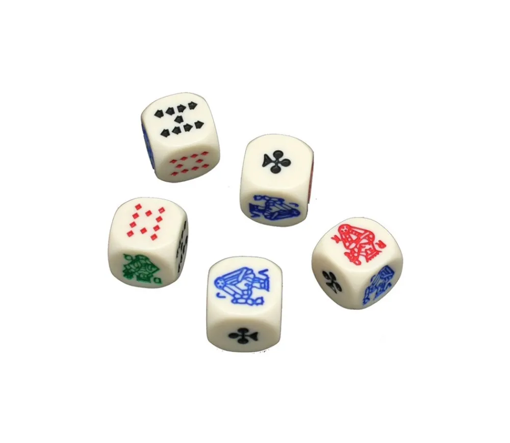 Tout Pour le Jeu 5 dés poker menteur 15 mm poker d'as ivoire