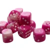 Tout Pour le Jeu 50 Dés roses perlés nacrés 16 mm avec points 1 à 6