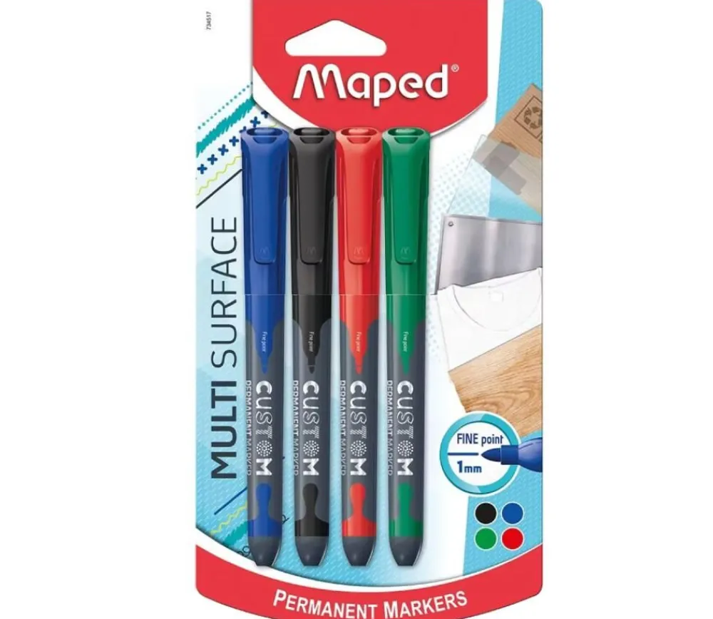 Tout Pour le Jeu 4 Feutres marqueurs CUSTOM pour personnalisation bois, plastique, carton