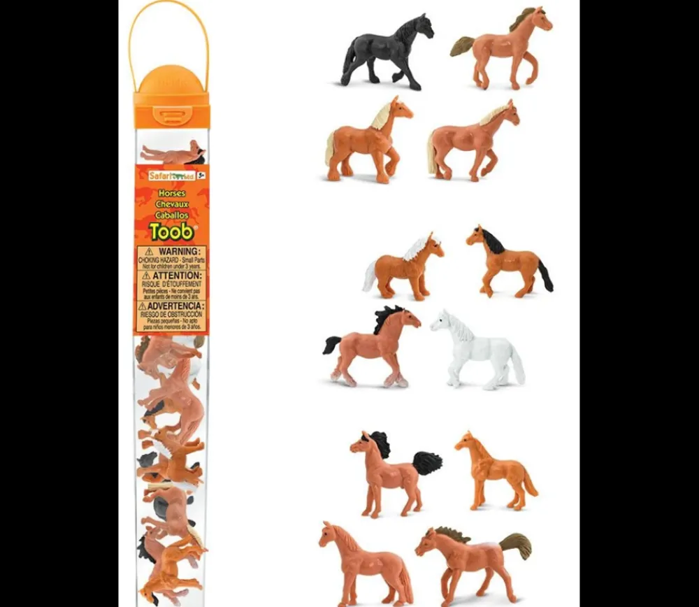 Tout Pour le Jeu 12 figurines chevaux dans un tube de rangement