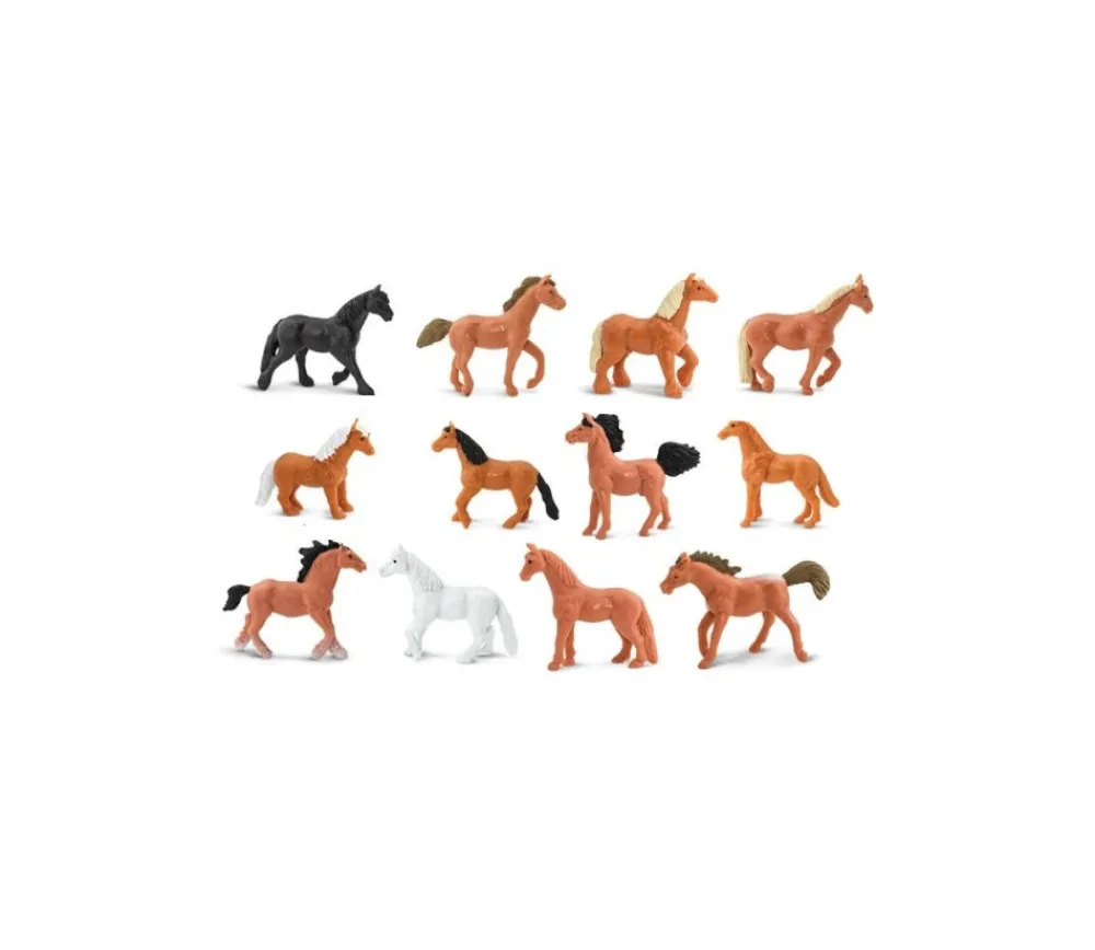 Tout Pour le Jeu 12 figurines chevaux dans un tube de rangement