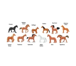 Tout Pour le Jeu 12 figurines chevaux dans un tube de rangement