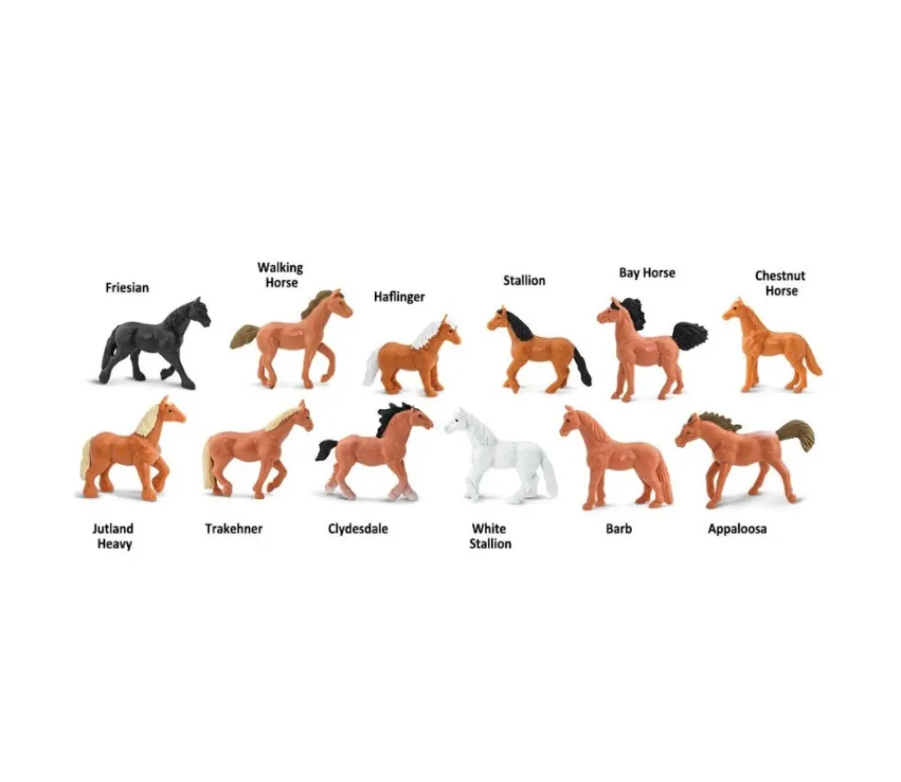 Tout Pour le Jeu 12 figurines chevaux dans un tube de rangement