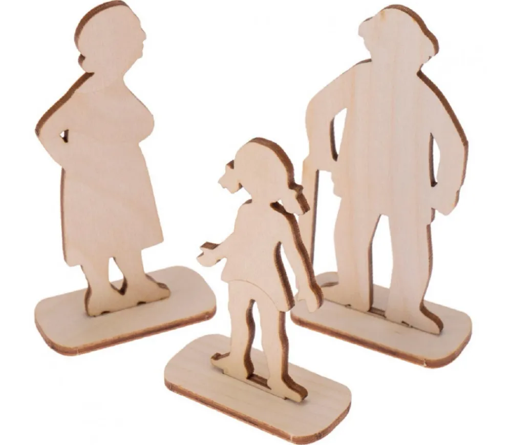 Tout Pour le Jeu 6 Figurines famille en bois naturel
