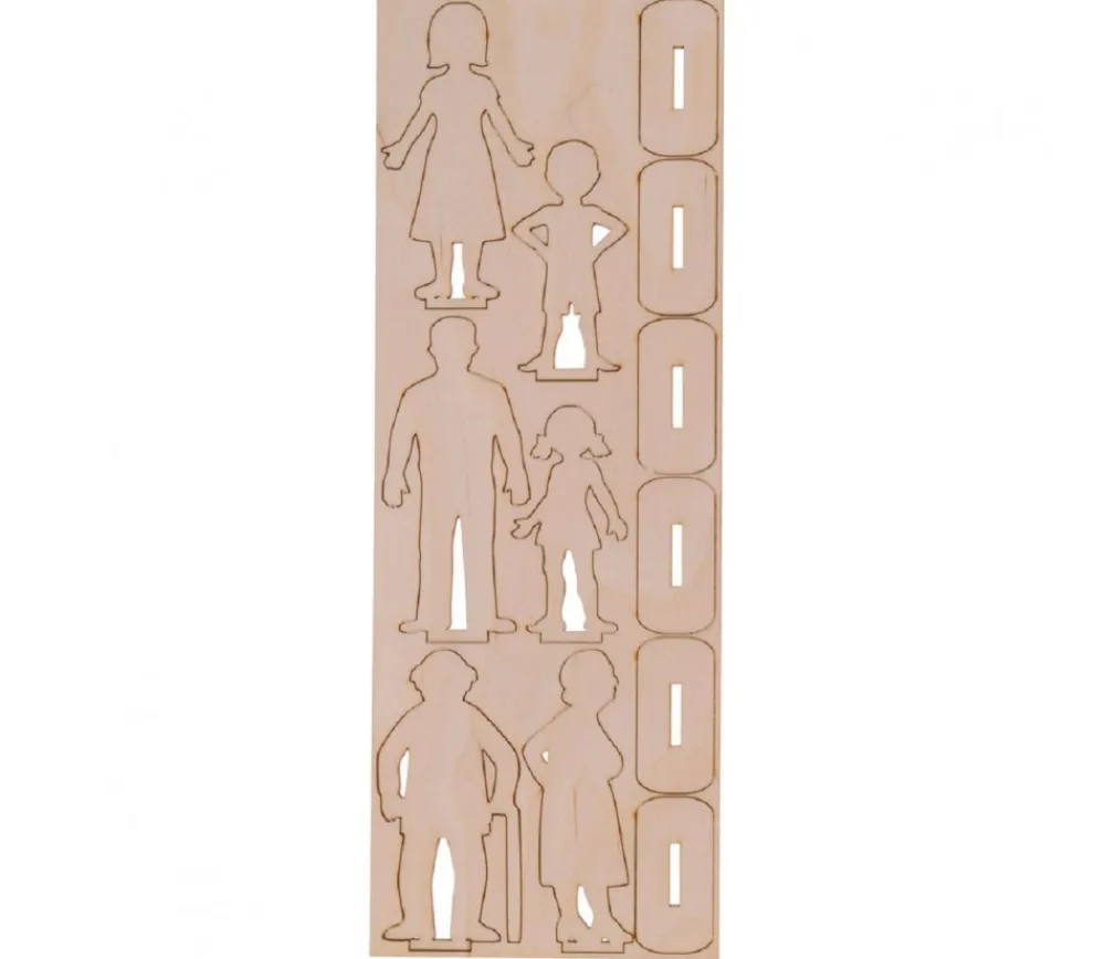 Tout Pour le Jeu 6 Figurines famille en bois naturel