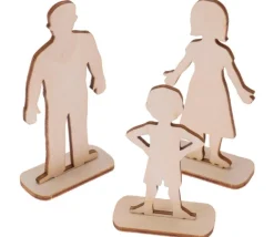 Tout Pour le Jeu 6 Figurines famille en bois naturel